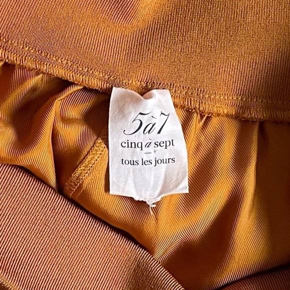 Cinq a Sept x Revolve Giles  Satin Jogger Pants in Cinnamon/Merigold - Picture 4 of 6